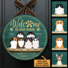 Welcome To Our Home Peeking Cats - Funny Personalized Cat Door Sign