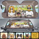 Custom Family Pet Name Car Decor - Personalized Auto Sunshade