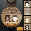 Peeking Cat - Keep Door Closed - Funny Personalized Cat Door Sign