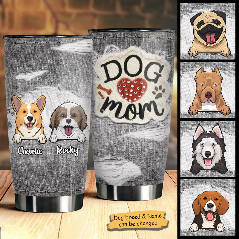 Custom Name Dog Mom Gifts for Dog Lovers - Personalized Tumbler