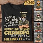 Custom Name Funny Veteran Grandpa Gifts - Personalized Apparel