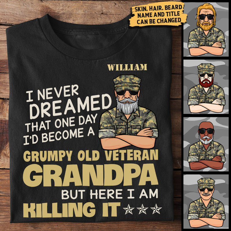 Custom Name Funny Veteran Grandpa Gifts - Personalized Apparel