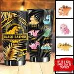 Custom Name Dinosaur Gifts for Black Fathers - Personalized Tumbler
