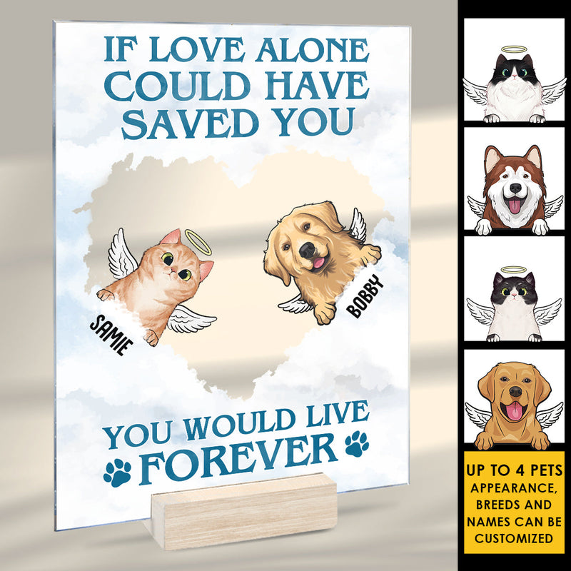 Custom Name Angel Dog Memorial Decor - Personalized Acrylic Plaque