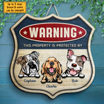 Custom Name Dog Warning Gifts for Dog Lovers - Personalized Wood Sign