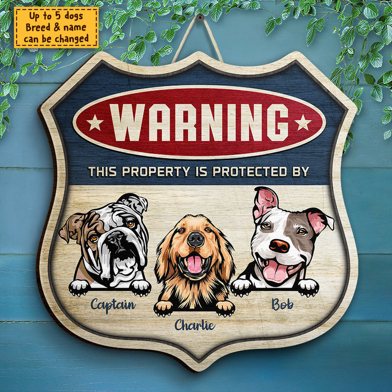 Custom Name Dog Warning Gifts for Dog Lovers - Personalized Wood Sign