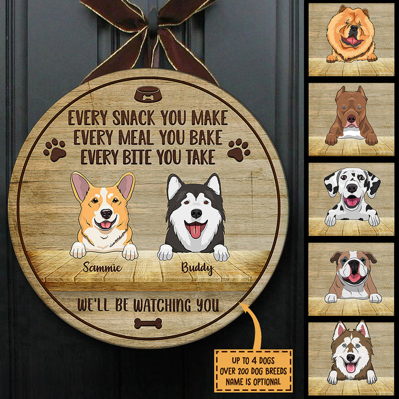 Custom Dog Name Watching Dogs Decor - Personalized Wood Sign