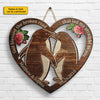 Penguin Couple Our First Kiss - Personalized Shaped Wood Sign - Gift For Couples, Husband Wife
