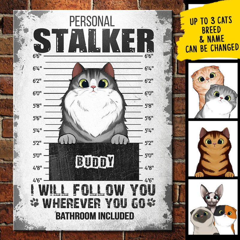 Custom Name Cat Mugshot Gifts for Cat Lovers - Personalized Metal Sign