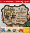 Camping Partners For Life - Husband & Wife - Gift For Camping Couples, Personalized Shaped Door Sign