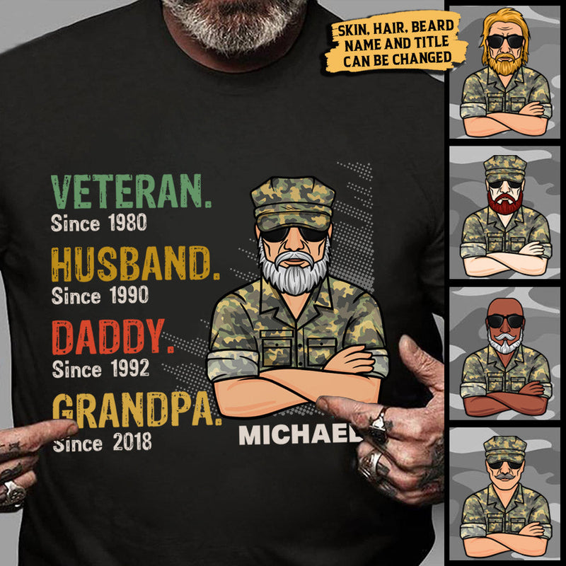 Funny Veteran Husband Daddy Grandpa Gifts for Men - Apparel