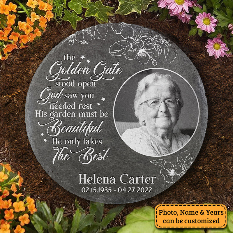 Custom Photo Memorial Garden Decor - Personalized Memorial Stone