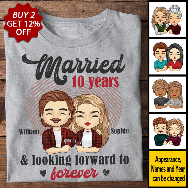 Married And Looking Forward To Forever - Personalized Unisex T-shirt - Gift For Couples, Husband Wife
