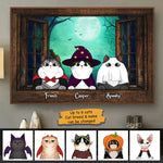Custom Name Halloween Cat Gifts for Cat Lovers - Personalized Poster