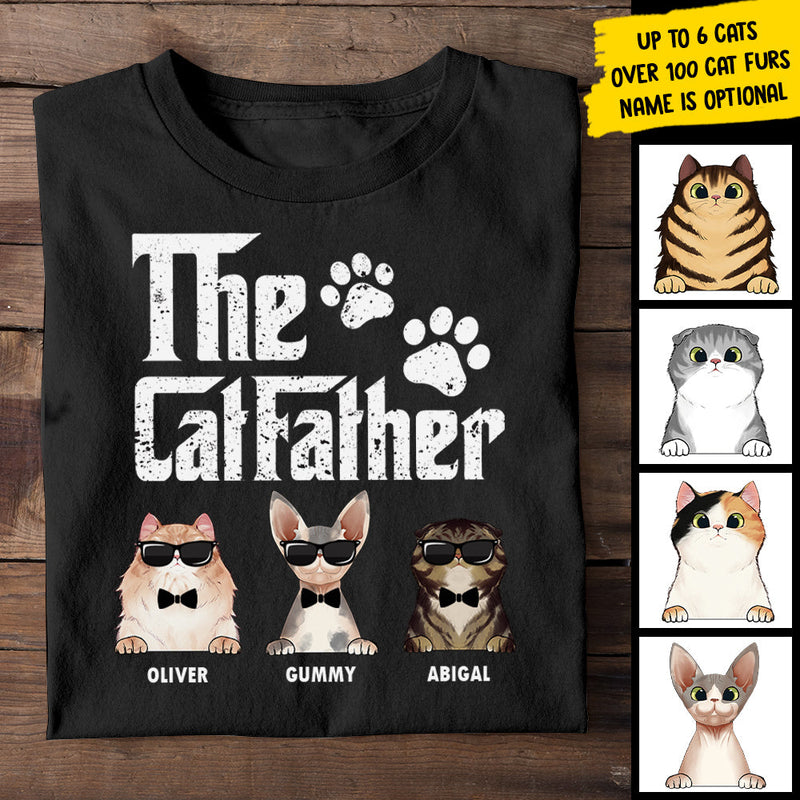 The Cat Father - Gift For Cat Dad, Cat Mom - Personalized Unisex T-Shirt, Hoodie