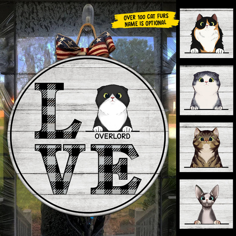Love Cat - Funny Personalized Cat Door Sign