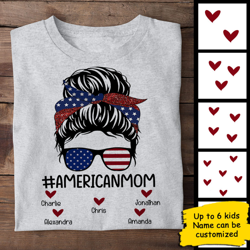 Custom Name Patriotic American Mom Gifts - Personalized Apparel