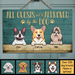 Custom Name Dog Guest Approval Gifts for Dog Lovers - Personalized Rectangle Sign