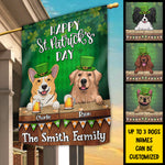 Custom Name St. Patrick's Day Dog Family Gifts - Personalized Flag