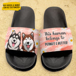 Custom Name Dog Paw Print Gifts for Dog Lovers - Personalized Slide Sandals