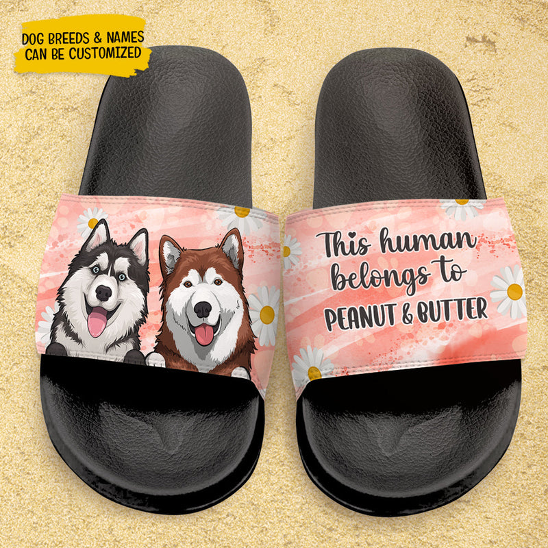 Custom Name Dog Paw Print Gifts for Dog Lovers - Personalized Slide Sandals