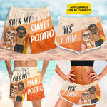 Sweet Potato Matching Couple Beach Gifts - Couple Beach Shorts