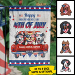 Custom Name Patriotic Dog 4th of July Gifts - Personalized Flag