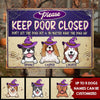 Halloween For Dogs - Please Keep Door Closed - Don't Let The Dogs Out - Personalized Metal Sign, Halloween Ideas.