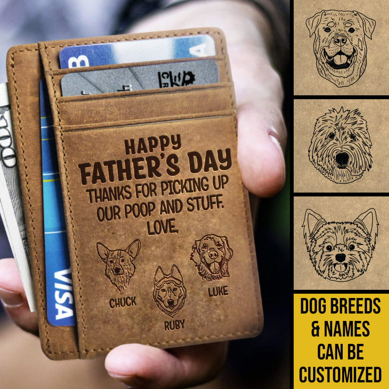 Custom Pet Portrait Father's Day Gifts for Dog Dads - Personalized Card Wallet