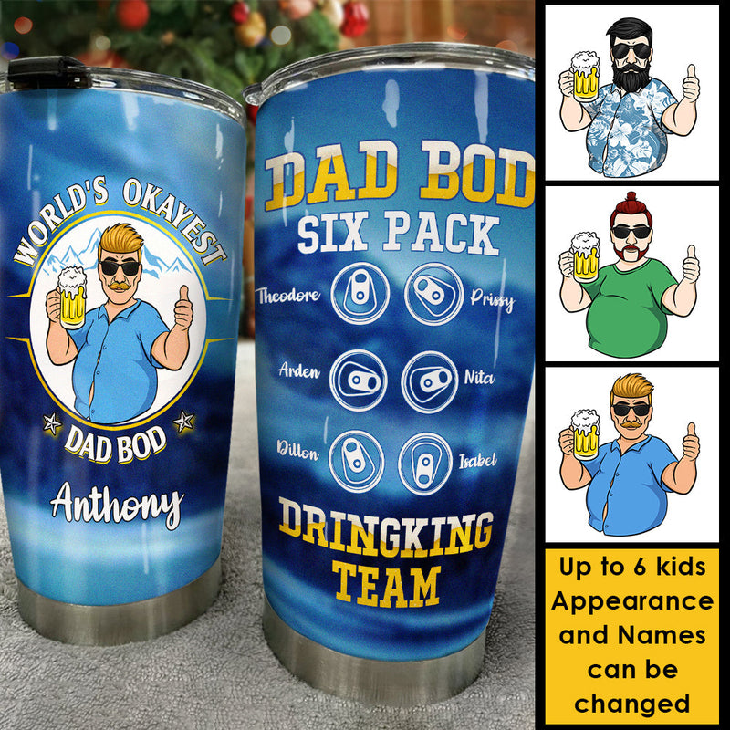 Custom Name Funny Dad Bod Gifts for Dads - Personalized Tumbler
