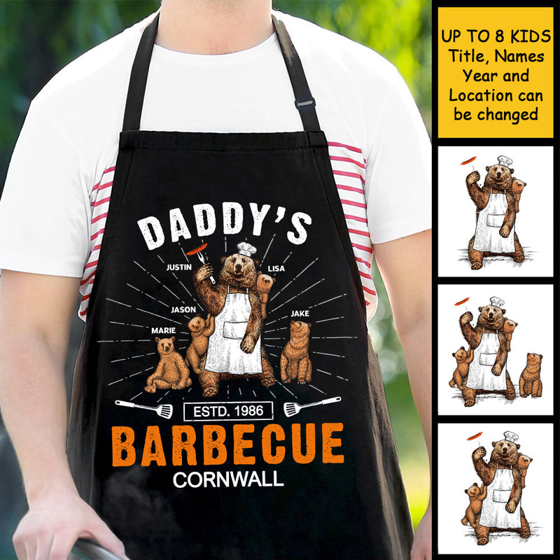 Custom Name Daddy's Barbecue Gifts for Dad - Personalized Apron