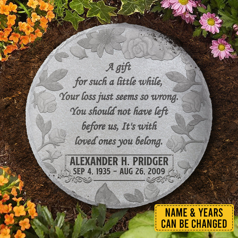 Custom Name Memorial Garden Tribute - Personalized Memorial Stone