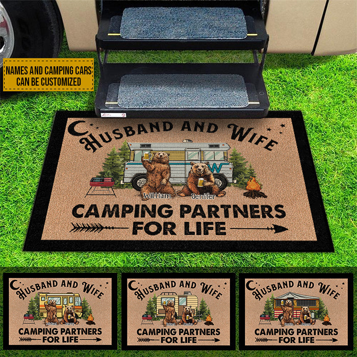 Custom Name Camping Couple Gifts - Personalized Doormat