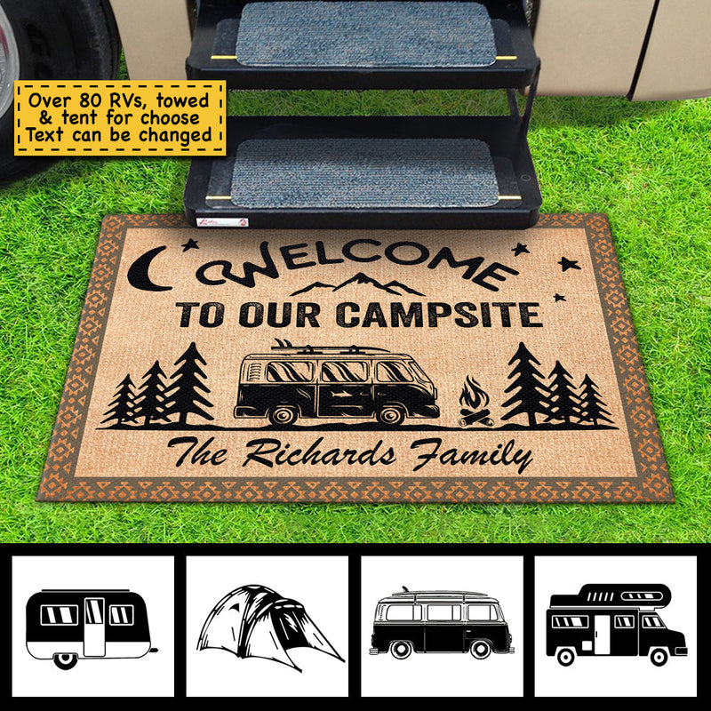Custom Name Camping Campsite Decor - Personalized Doormat