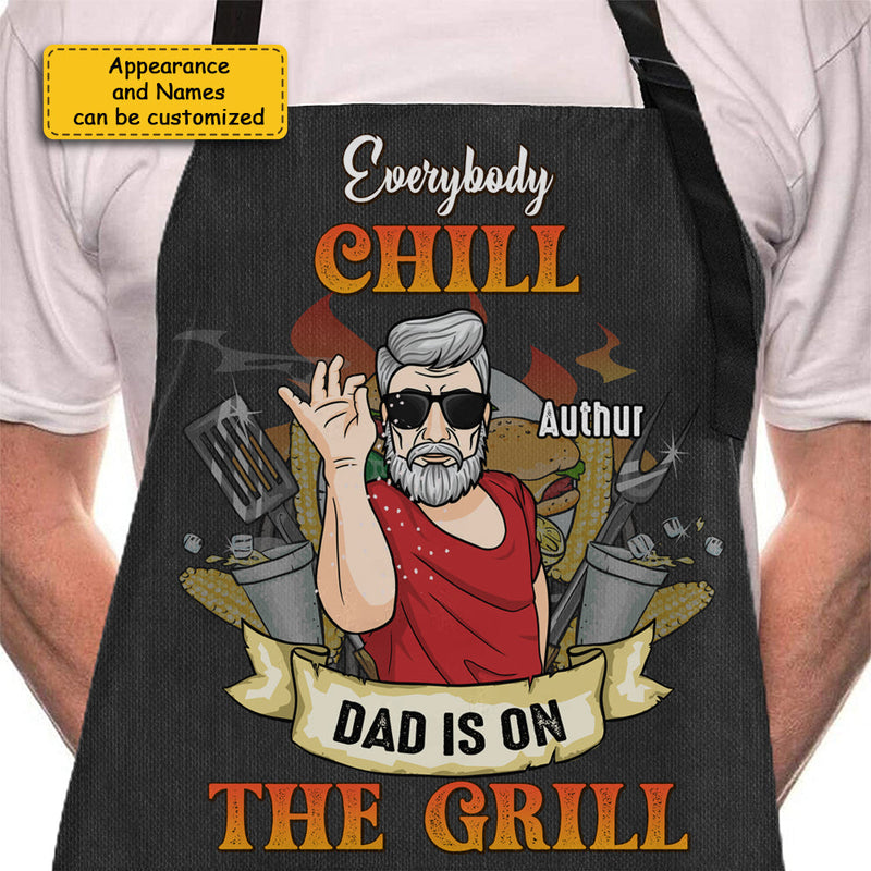 Custom Name Funny Dad Grill Gifts - Personalized Apron
