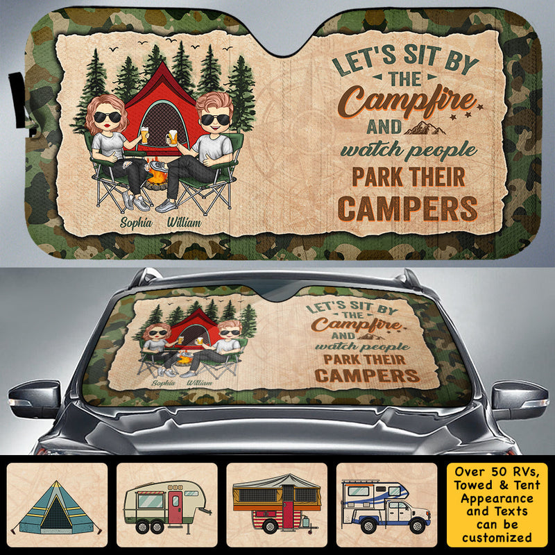 Custom Name Funny Camping Couple Gifts - Personalized Auto Sunshade