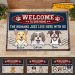 Custom Name Funny Dog Welcome Gifts for Dog Lovers - Personalized Doormat