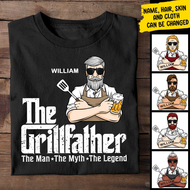 Custom Name Grillfather Gifts for Men - Personalized Apparel