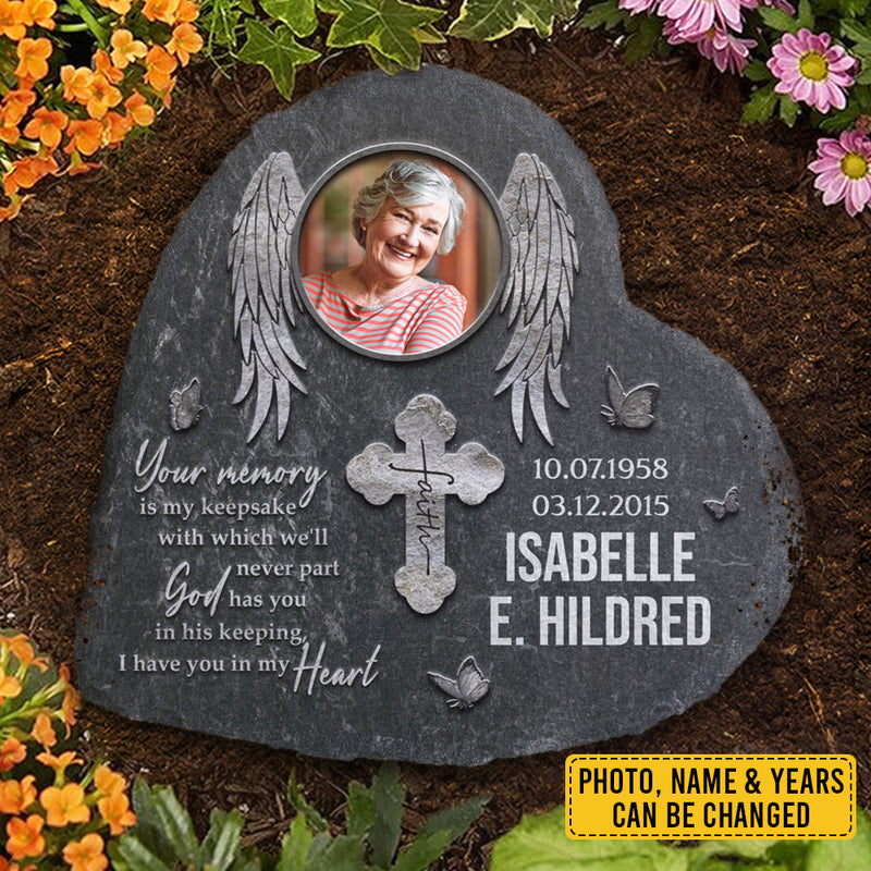 Custom Photo Memorial Angel Decor - Personalized Memorial Stone