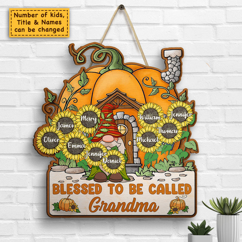 Blessed To Be Called Grandma - Personalized Shaped Wood Sign - Gift For Grandma, Grandparents