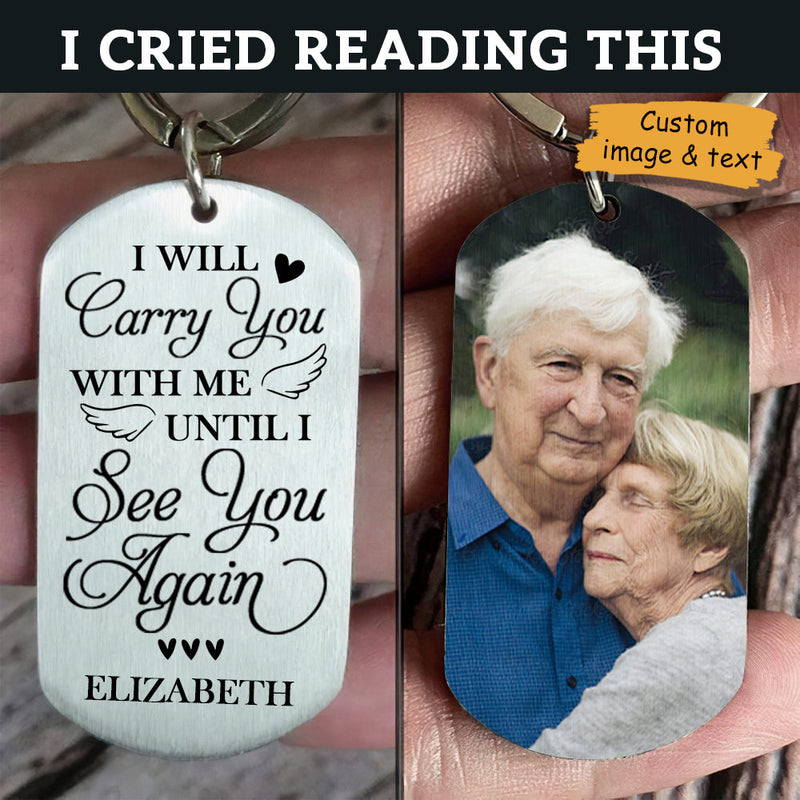 Custom Photo My Soul Knows You Are at Peace Memorial Gifts - Personalized Keychain