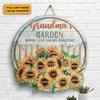 Where Love Grows Endlessly - Personalized Shaped Wood Sign - Gift For Grandma, Grandparents