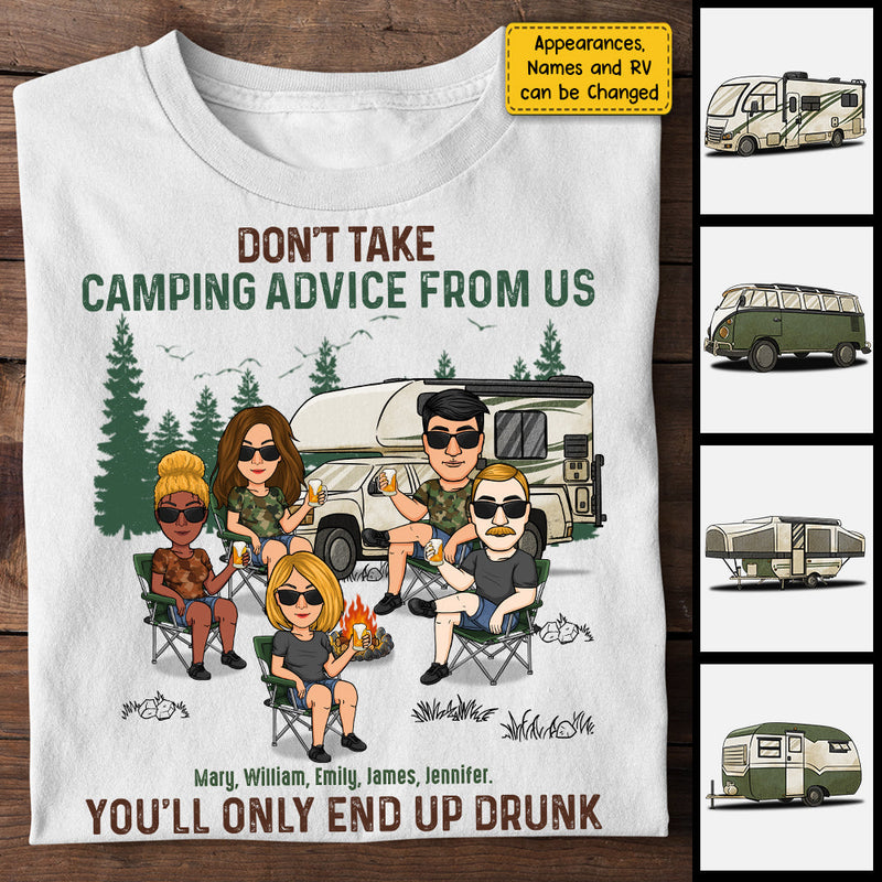 Don't Take Camping Advice From Us - Personalized Unisex T-shirt, Hoodie - Gift For Bestie, Gift For Camping Lovers