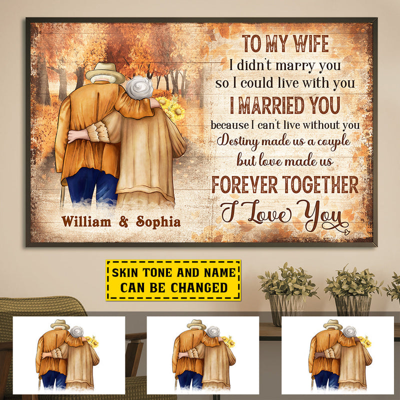 Custom Name Romantic Love Quote Gifts for Wife - Personalized Poster