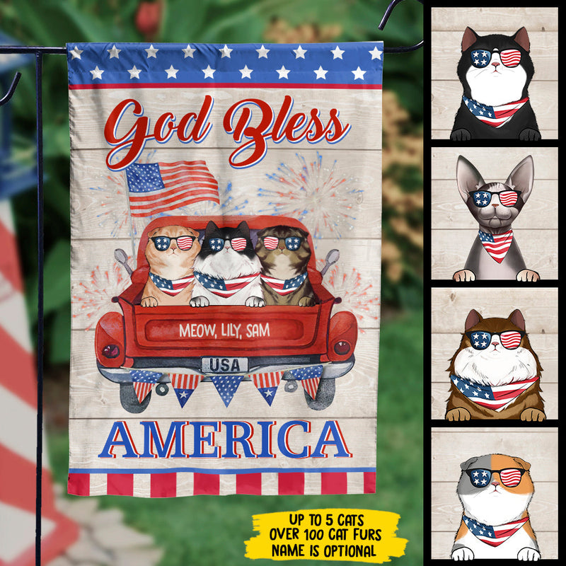 Custom Name Patriotic Cat Gifts for Pet Lovers - Personalized Flag