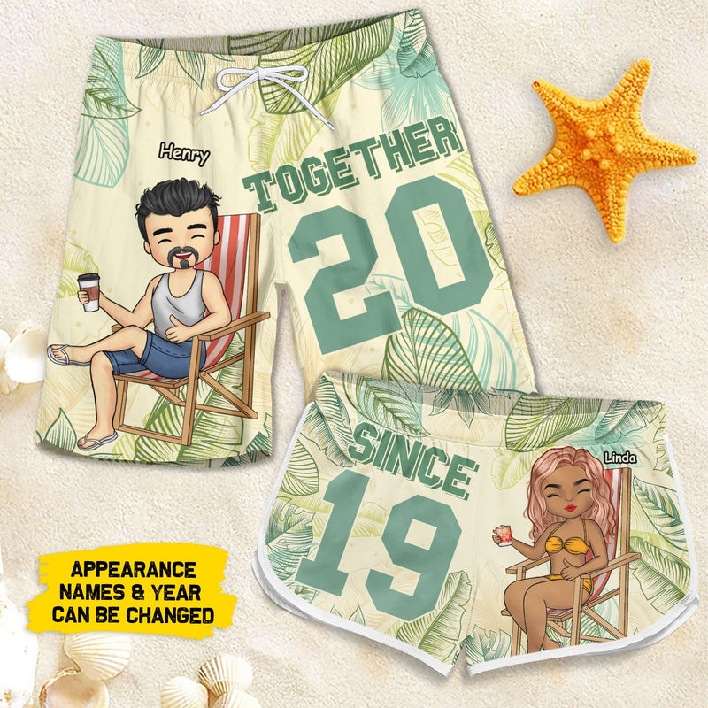 You & Me Together - Personalized Couple Beach Shorts - Gift For Couples, Husband Wife