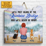 Custom Name Rainbow Bridge Pet Memorial Gifts - Personalized Wood Sign