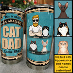 Custom Name Cat Dad Gifts for Cat Lovers - Personalized Tumbler