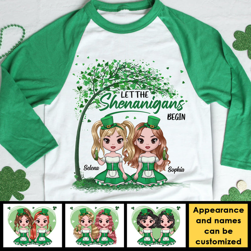 Custom Name St. Patrick's Day Shenanigans Gifts - Personalized Raglan Shirt