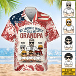Custom Name Grandpa Family Gifts - Personalized Hawaiian Shirt